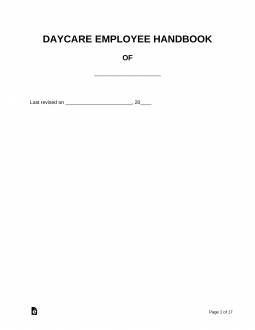 Daycare Employee Handbook