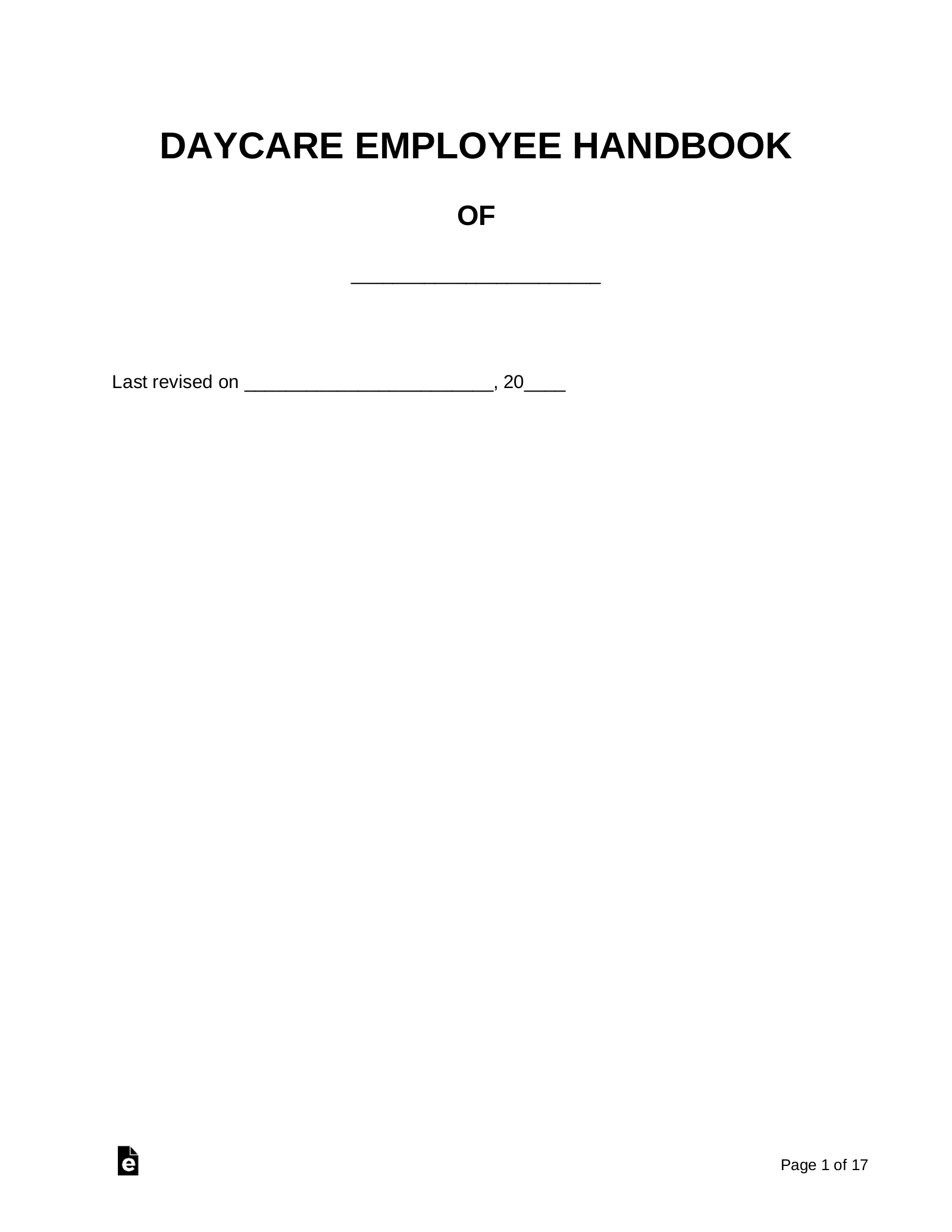 free-daycare-employee-handbook-template-sample-pdf-word-eforms