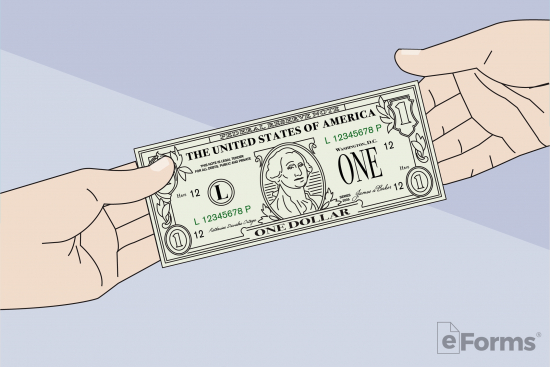person holding a one dollar bill 