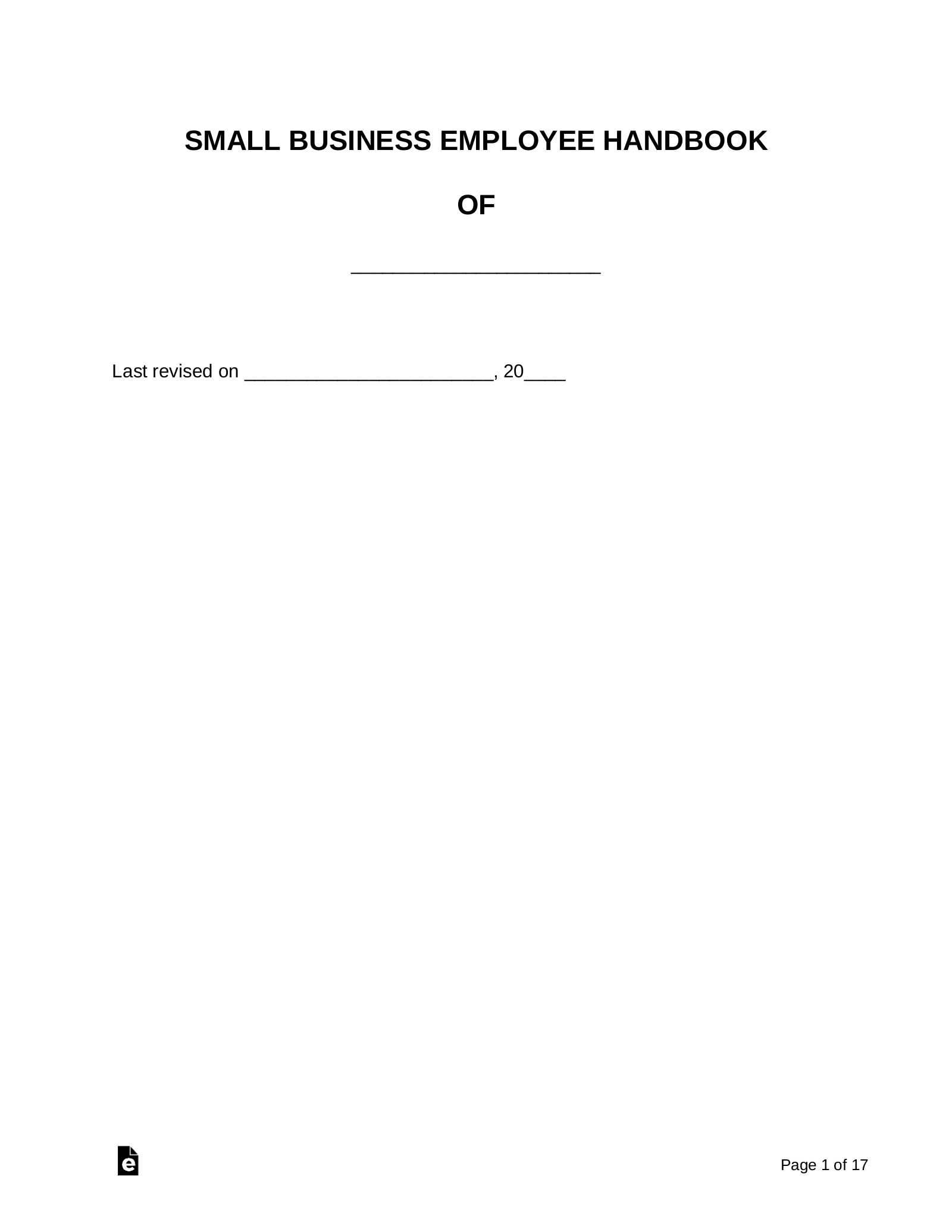 Small Business Employee Handbook
