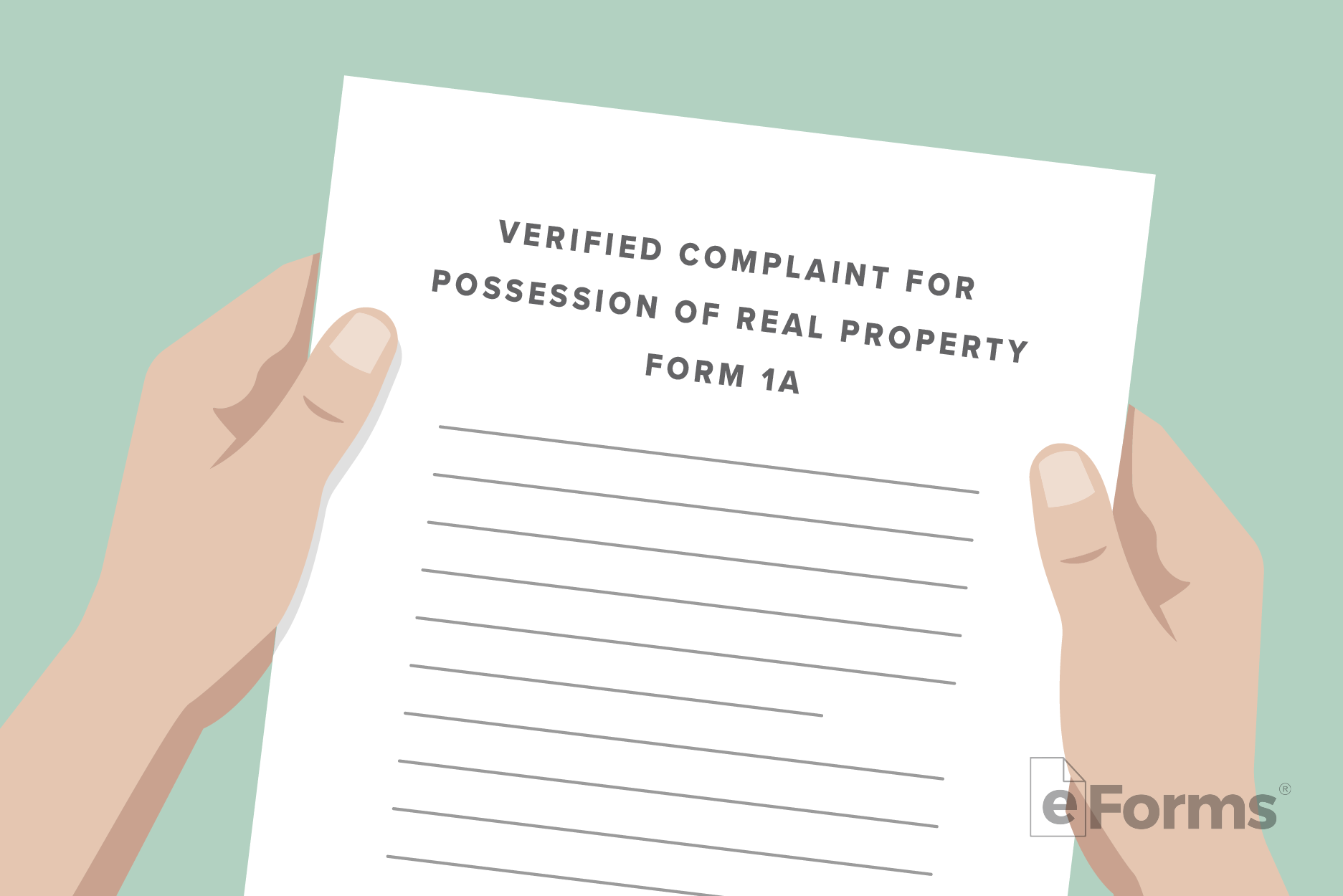Pair of hands holding a Verified Complaint document.