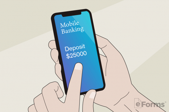 mobile banking app on borrower's phone showing $25,000 deposit