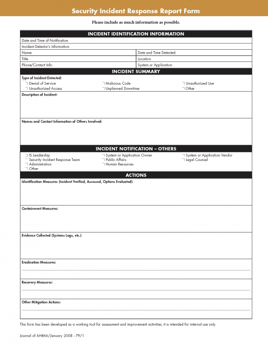 Free Cybersecurity (IT) Incident Report Template - PDF | Word – eForms