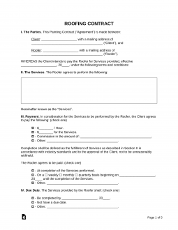 Roofing Contract Template