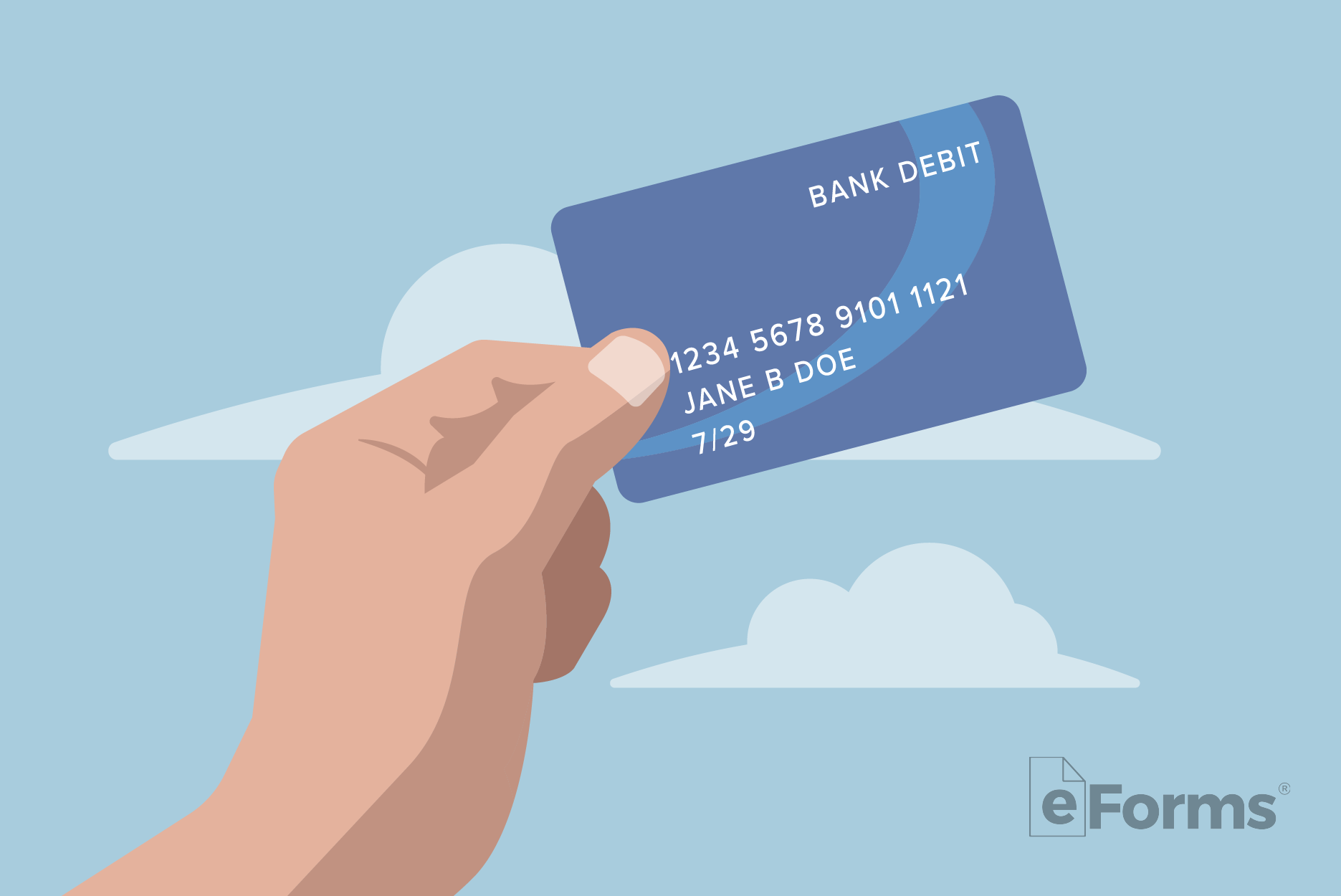 Hand holding credit card.