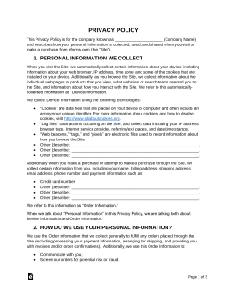 privacy agreement template