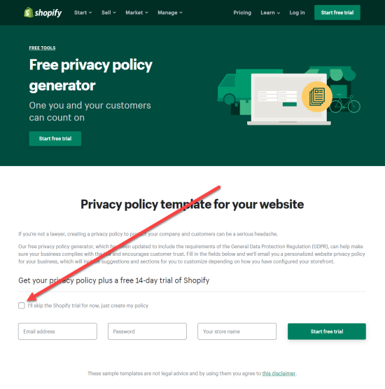 Free Shopify Privacy Policy Template Generator PDF Word eForms