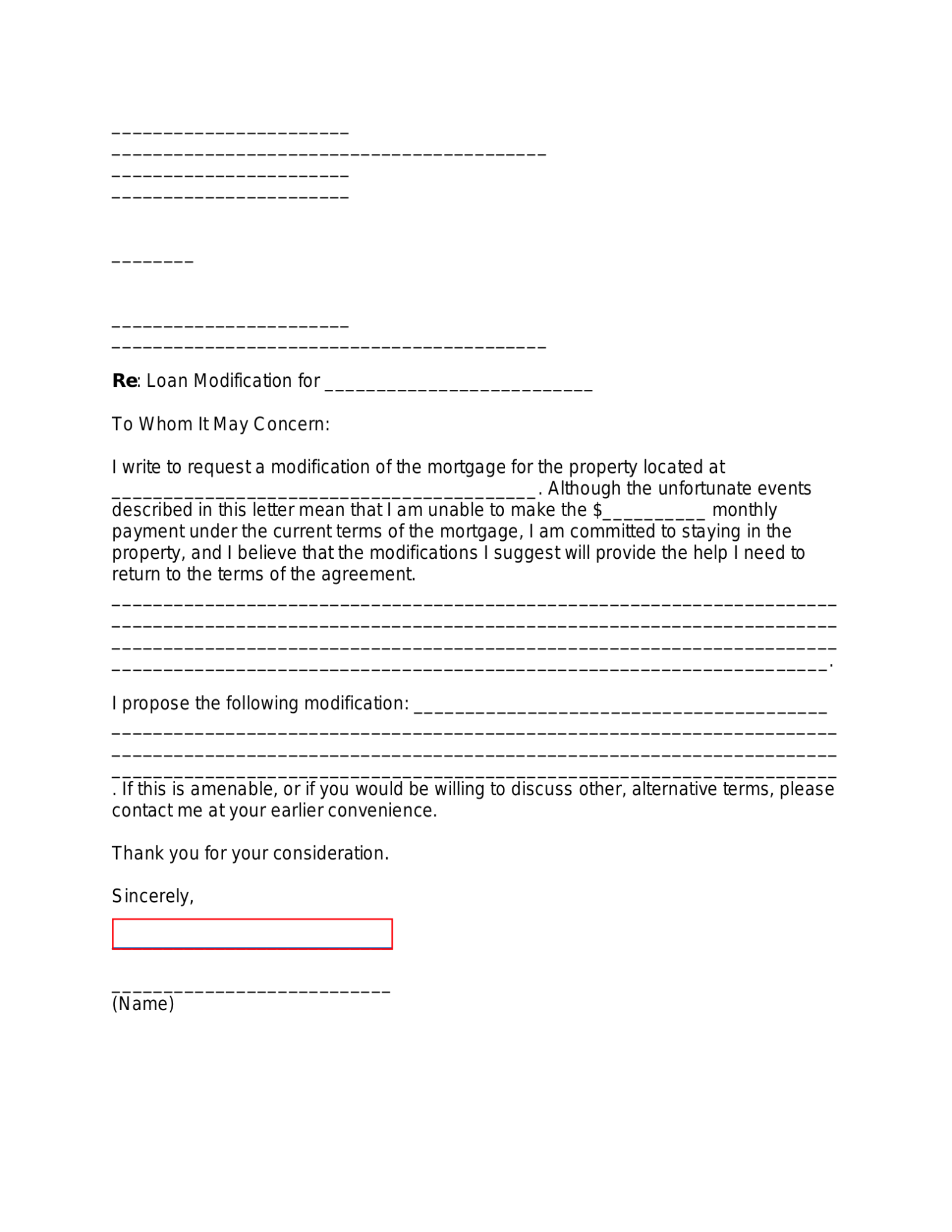 Free Mortgage Financial Hardship Letter Sample PDF Word eForms