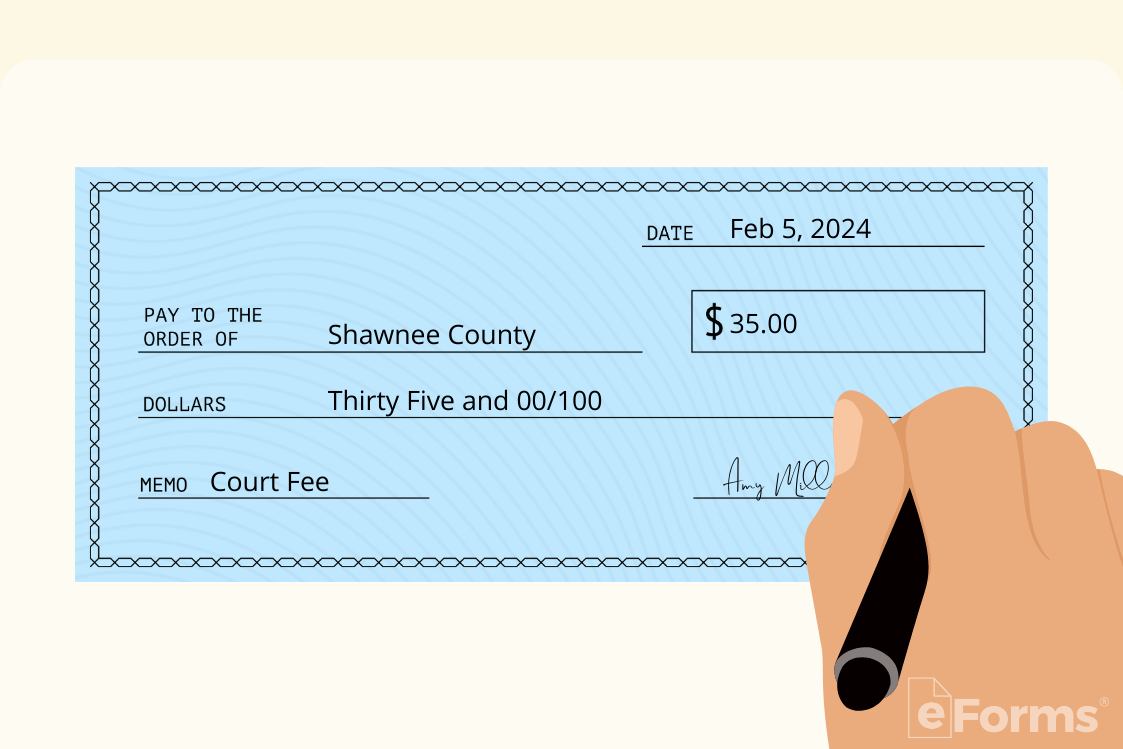 Writing a check for Kansas Court Fees