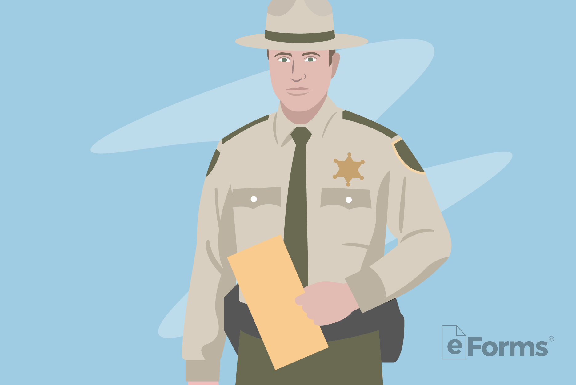Sheriff with envelope.