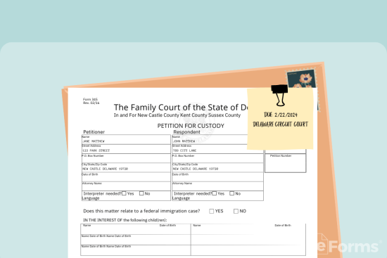 Free Delaware Custody (Parenting) Plan - PDF | Word – eForms
