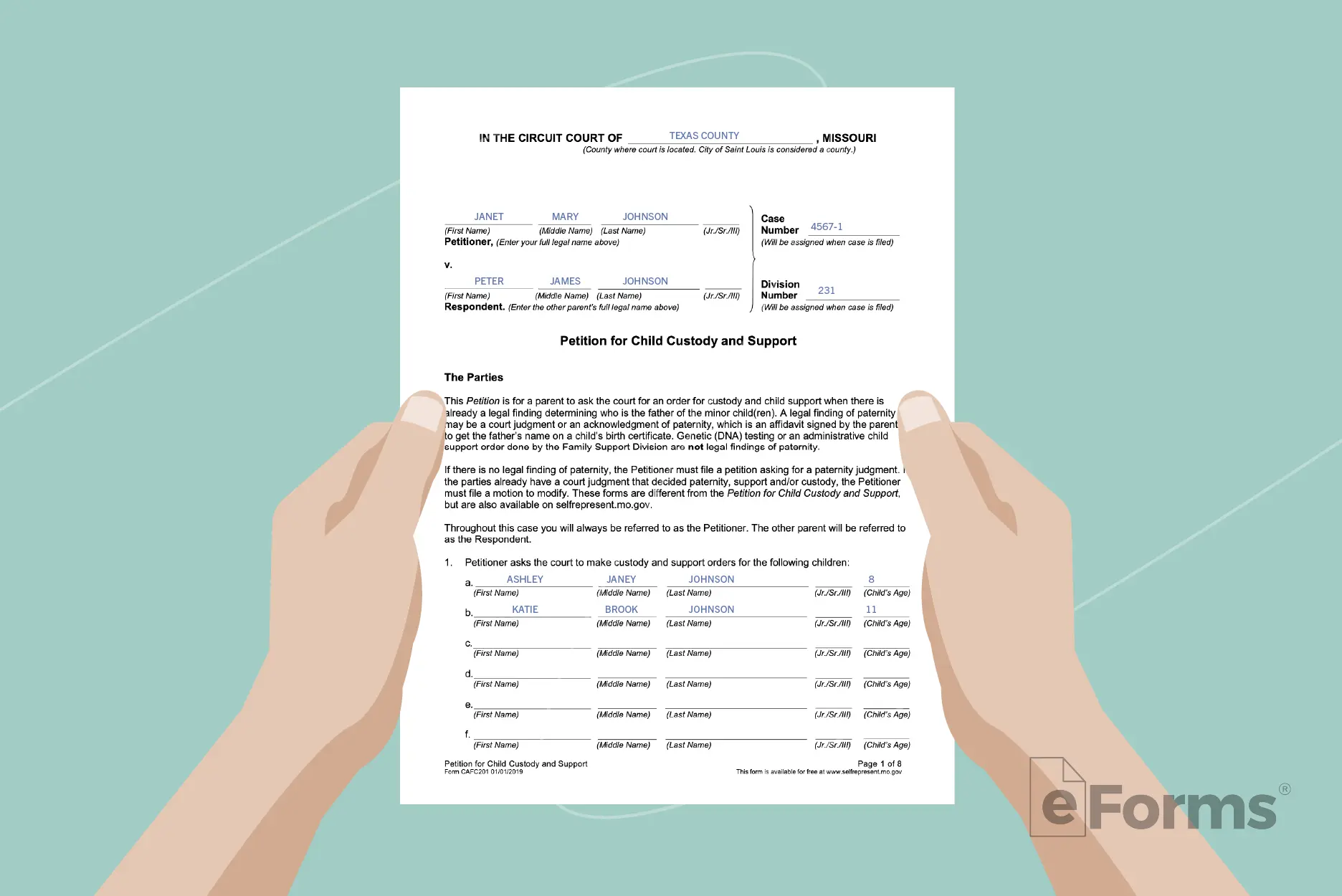 Pair of hands holding petition document.