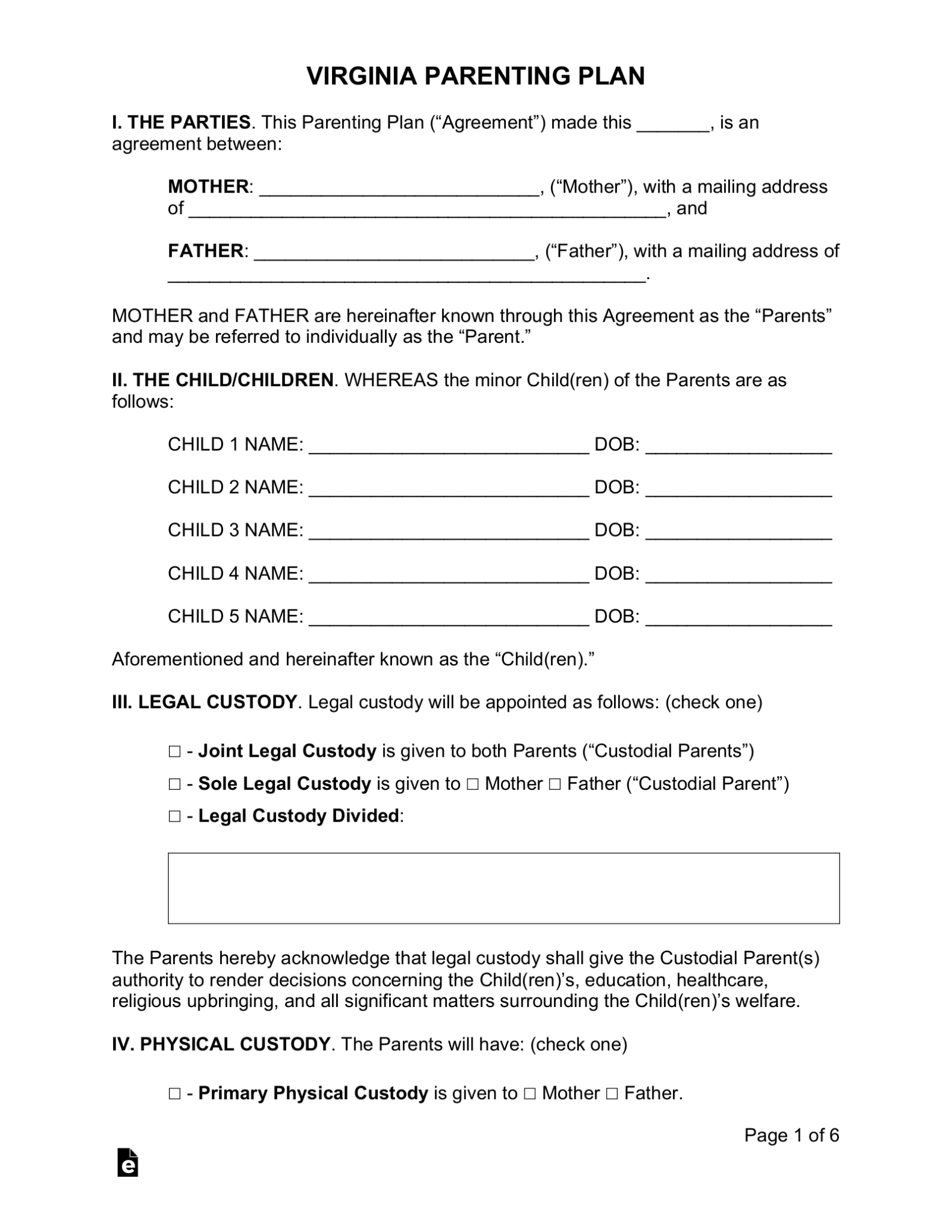 free-virginia-custody-parenting-plan-pdf-word-eforms