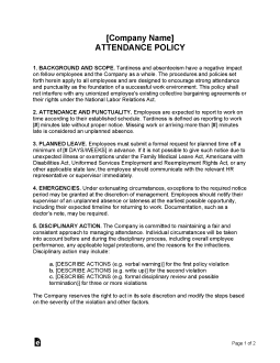 Employee Attendance Policy