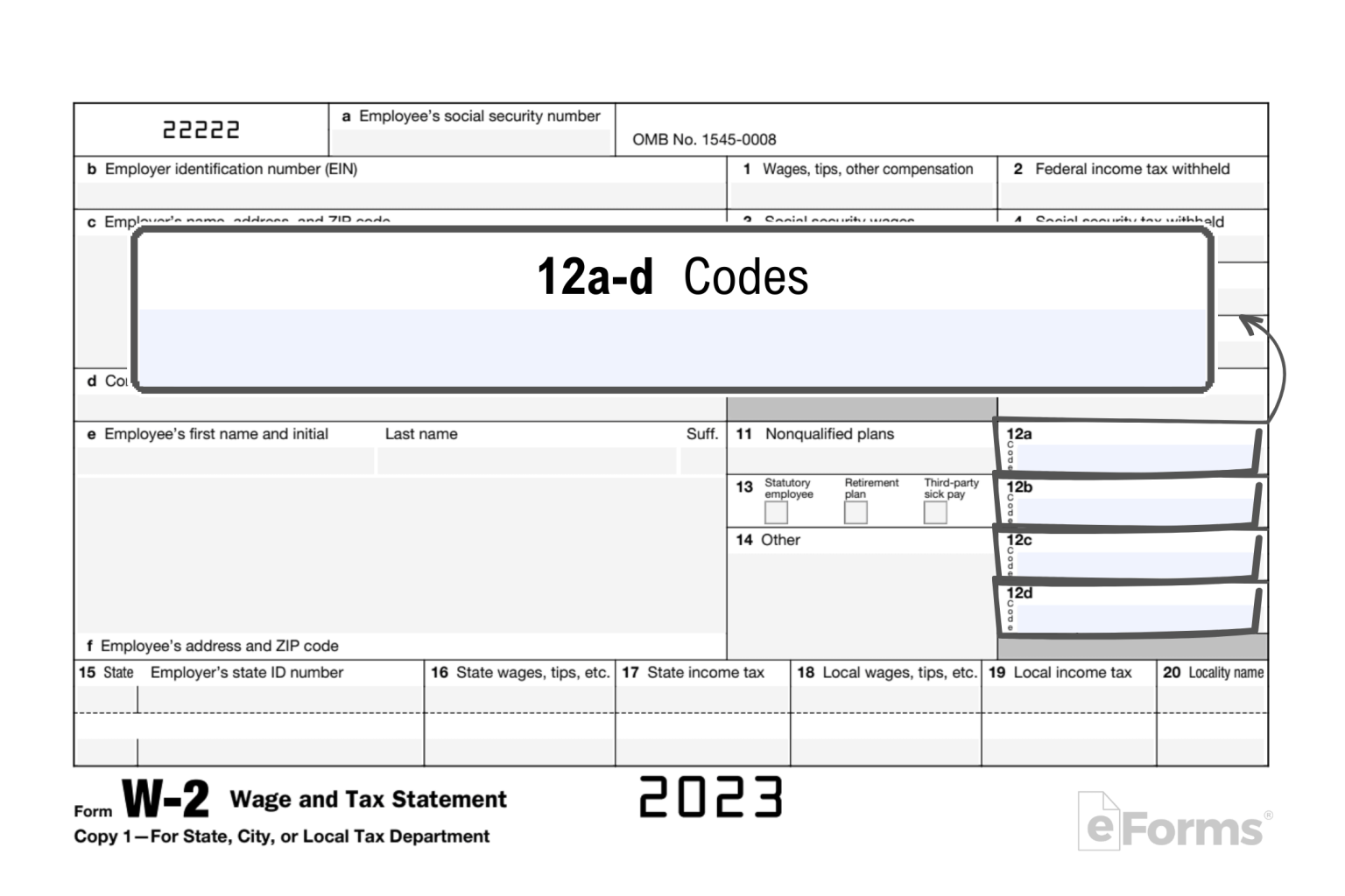 Free irs form w 2 wage and tax statement pdf eforms