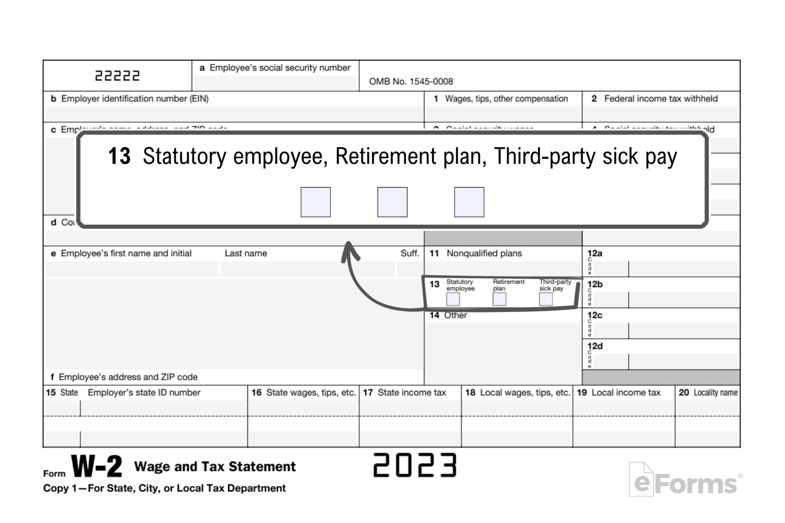 Free IRS Form W2 Wage and Tax Statement PDF eForms