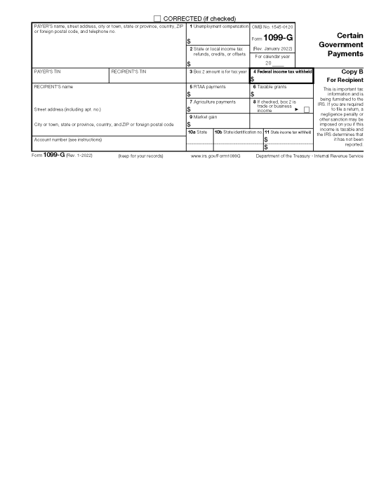 Free IRS Form 1099-G - PDF – eForms