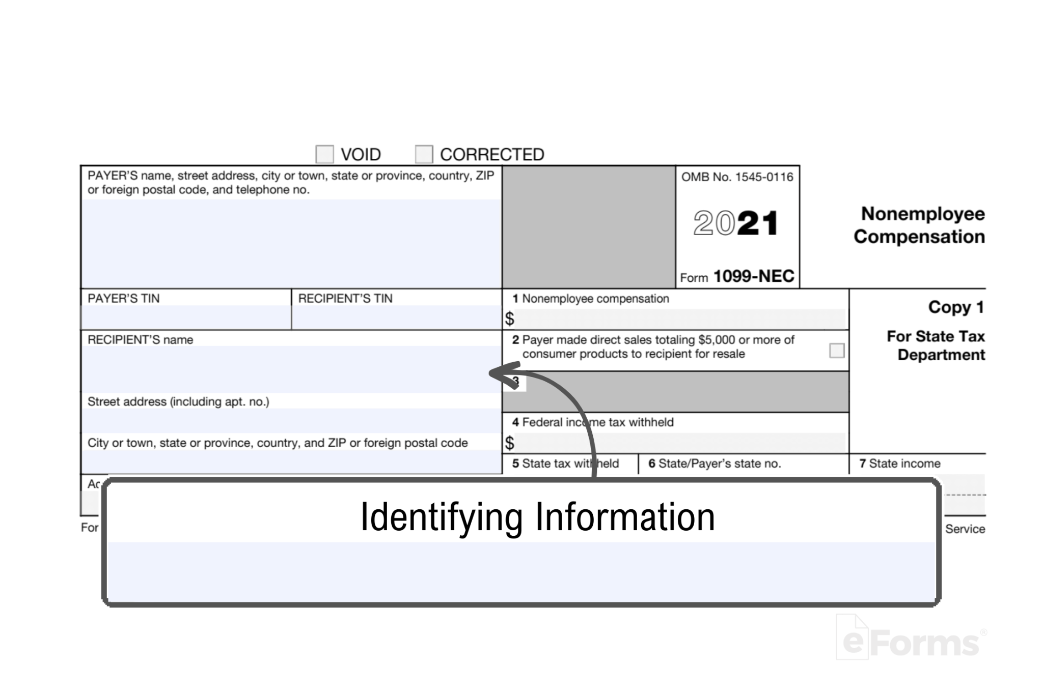 Free IRS 1099 NEC Form 2021 2024 PDF EForms   Indentifying Information 1 2048x1366 