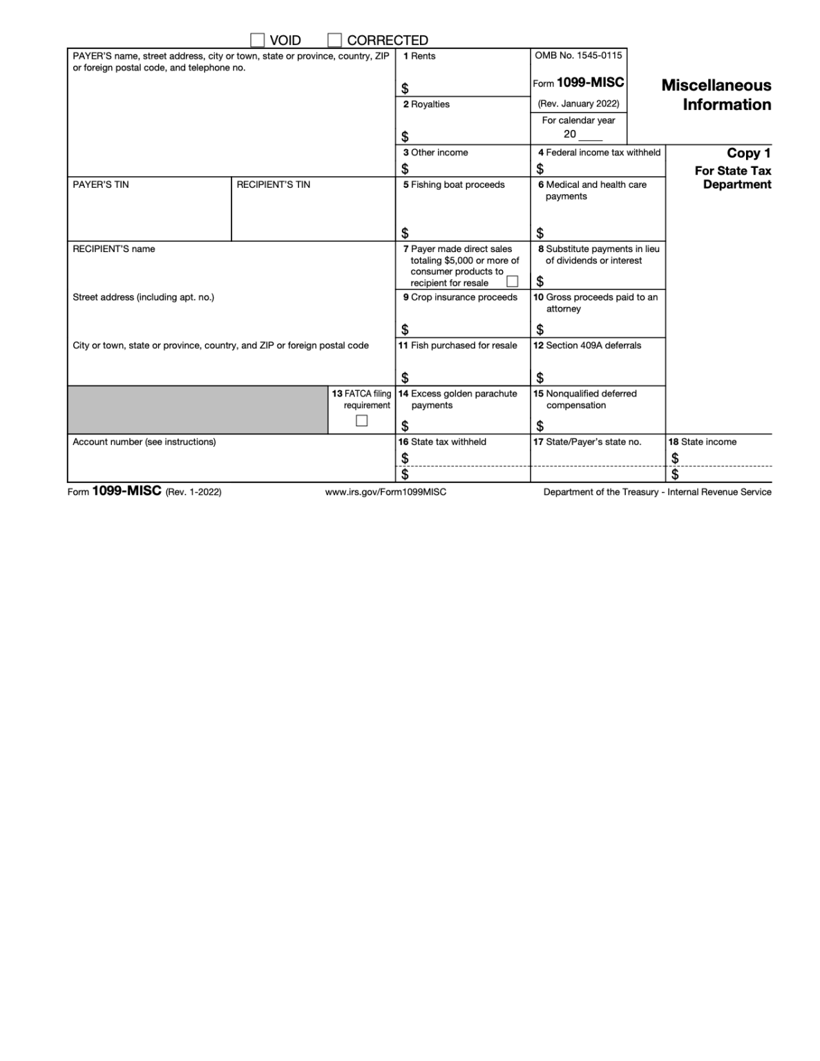 Free IRS Form 1099-MISC - PDF – eForms