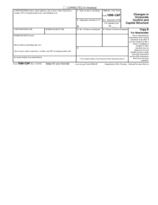 Free IRS 1099-CAP Form - PDF – eForms