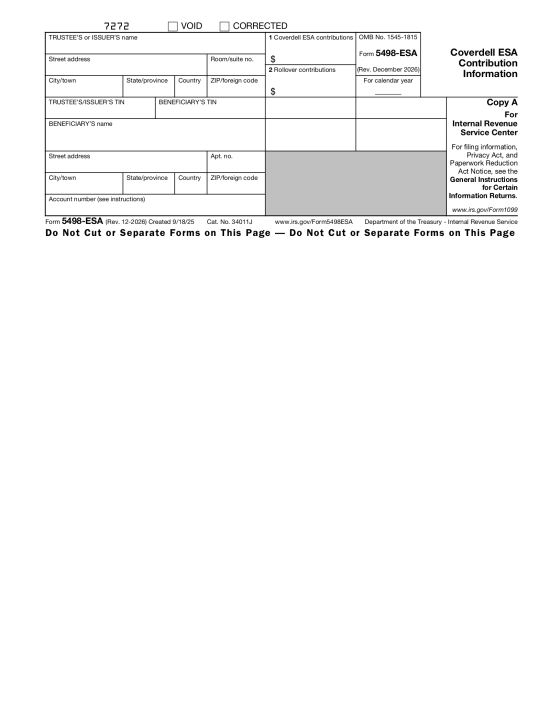 IRS Form 5498-ESA