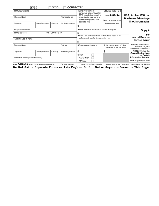 IRS Form 5498-SA