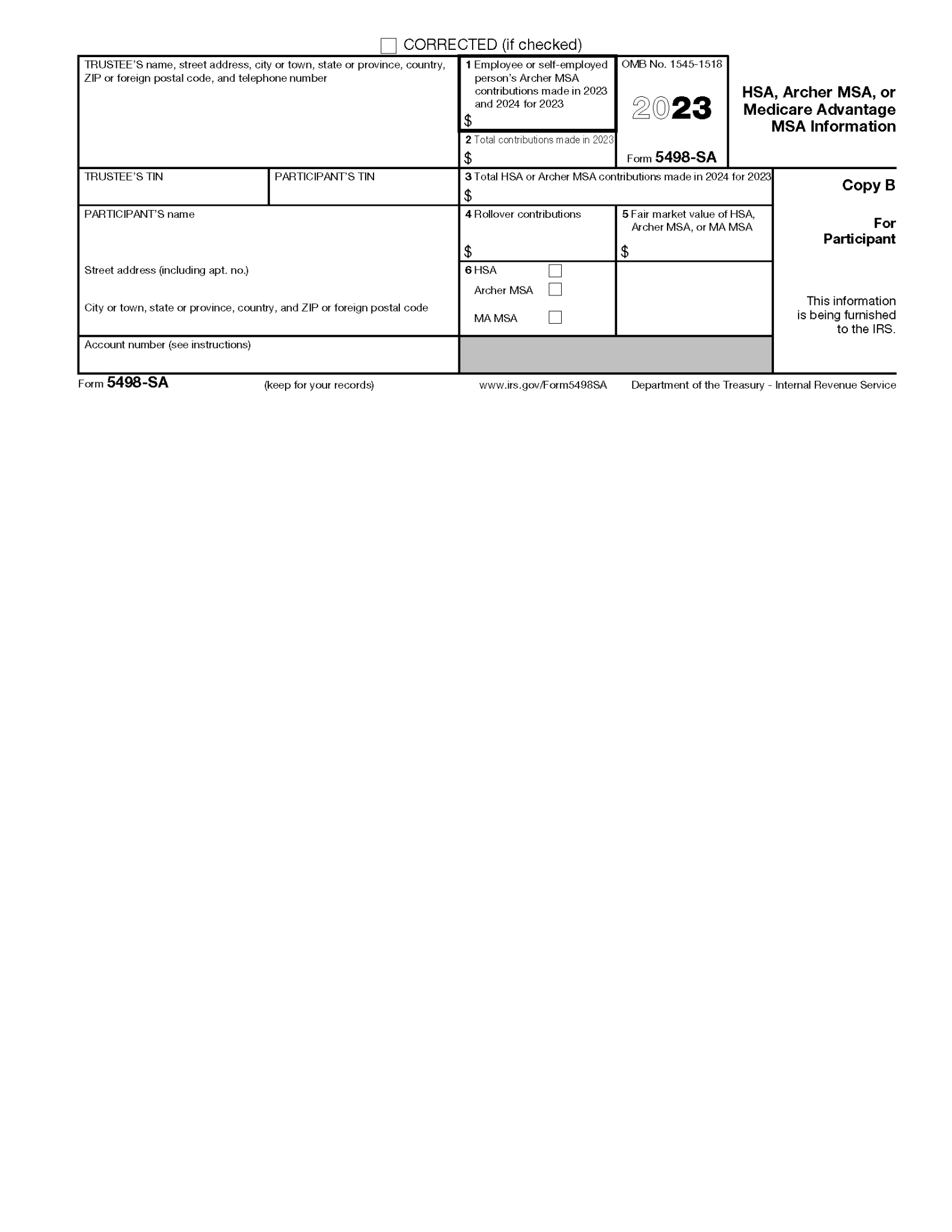 Free Irs Form 5498 Sa Pdf Eforms 7380