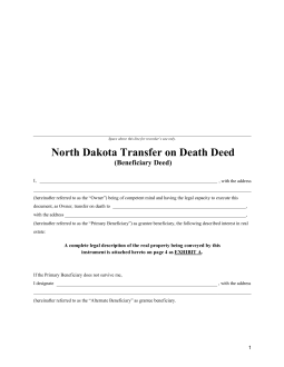 North Dakota Transfer on Death Deed