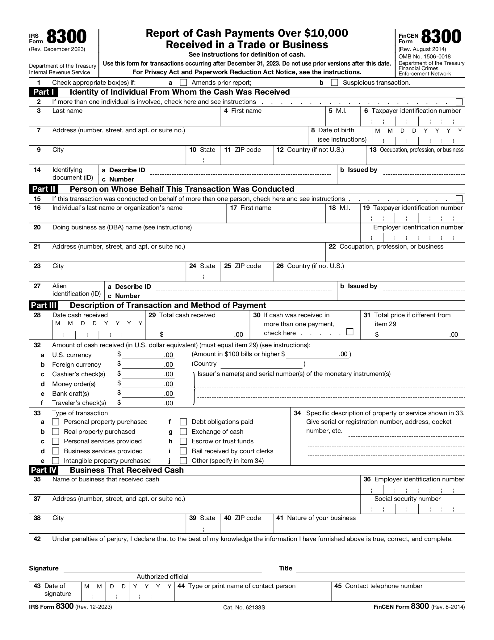 IRS Form 8300