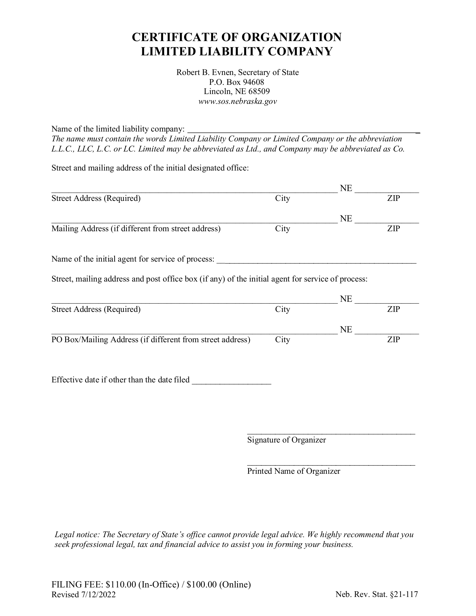 How to Form an LLC in Nebraska (7 steps)