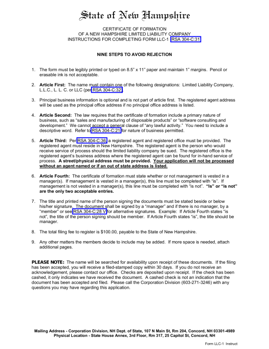 How to Form an LLC in New Hampshire (7 steps)