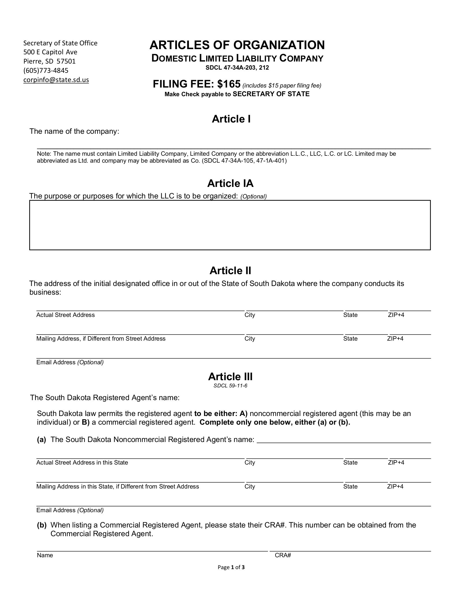 How to Form an LLC in South Dakota (7 steps)