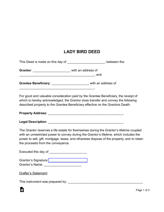 Lady Bird Deed