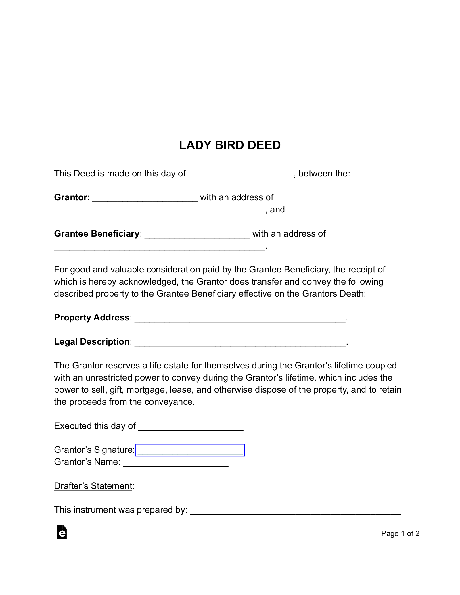 Lady Bird Deed