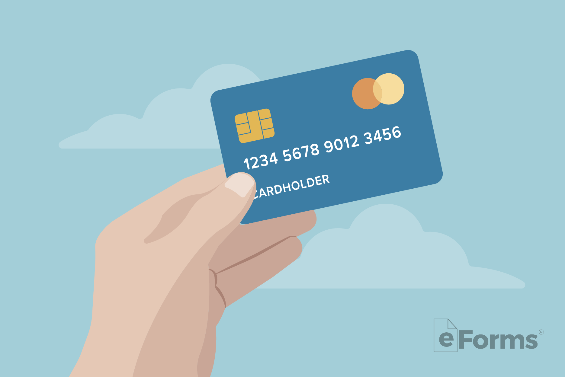 Hand holding credit card.
