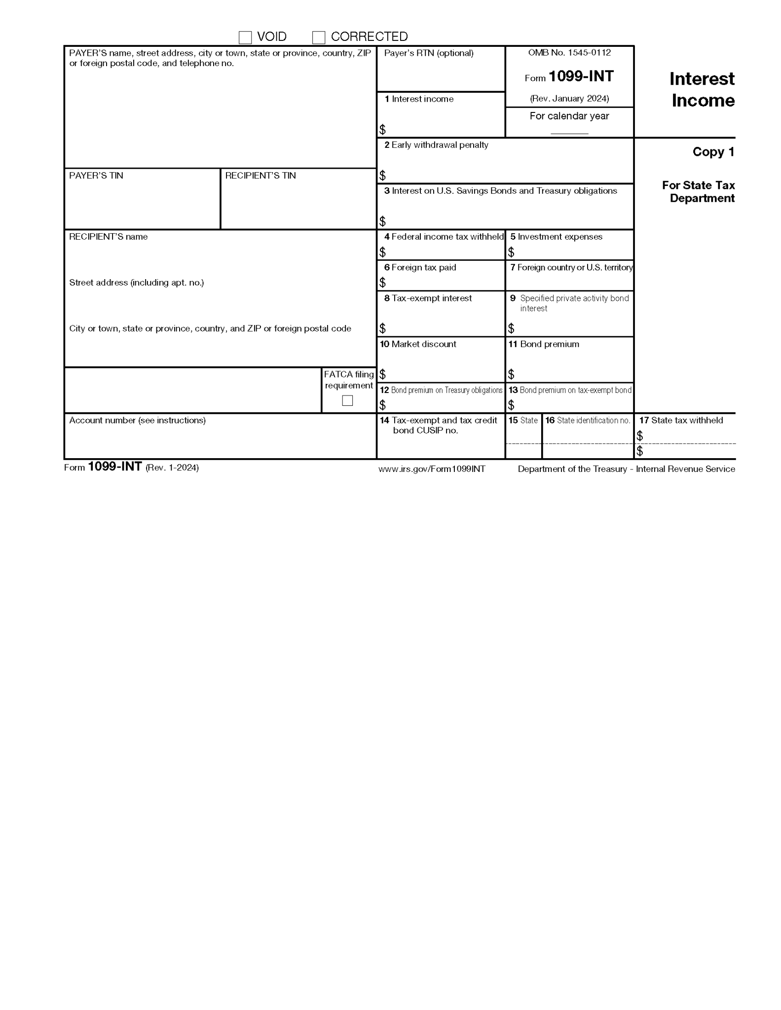 Free IRS Form 1099-INT - PDF – eForms