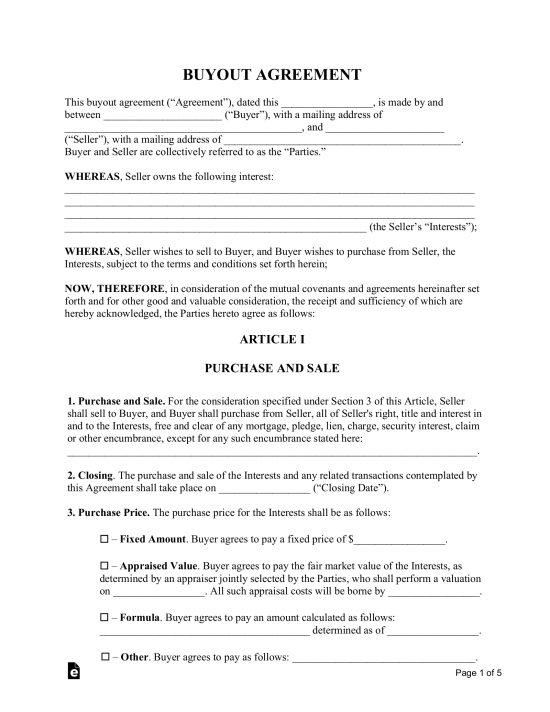 Buyout Agreement