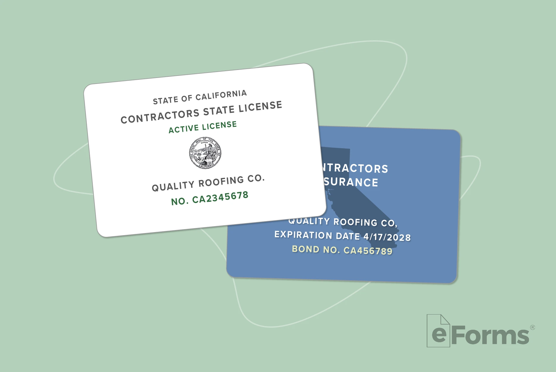Contractor License and Insurance cards.