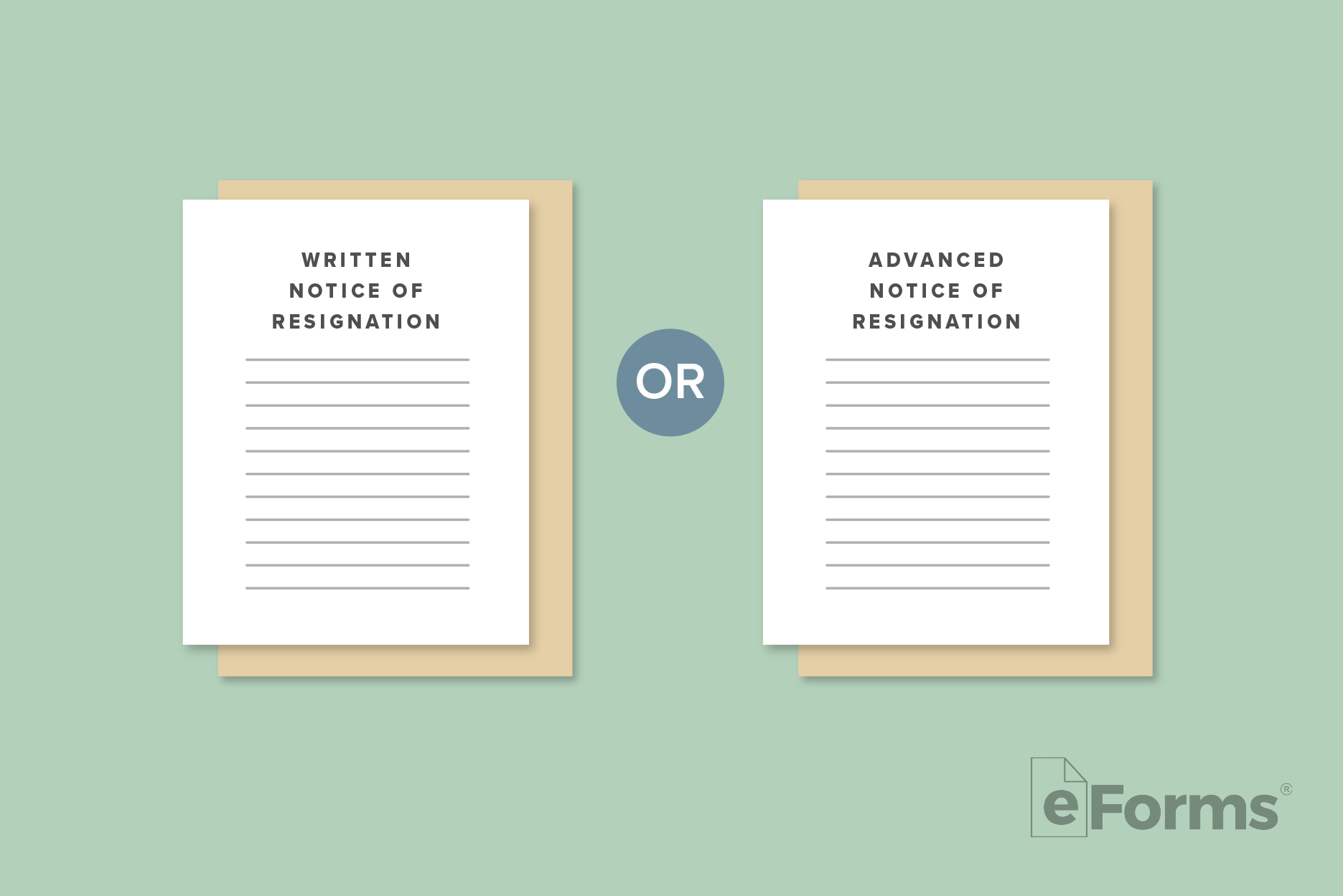 Pair of forms with Written Notice of Resignation and Advanced Notice of Resignation. 