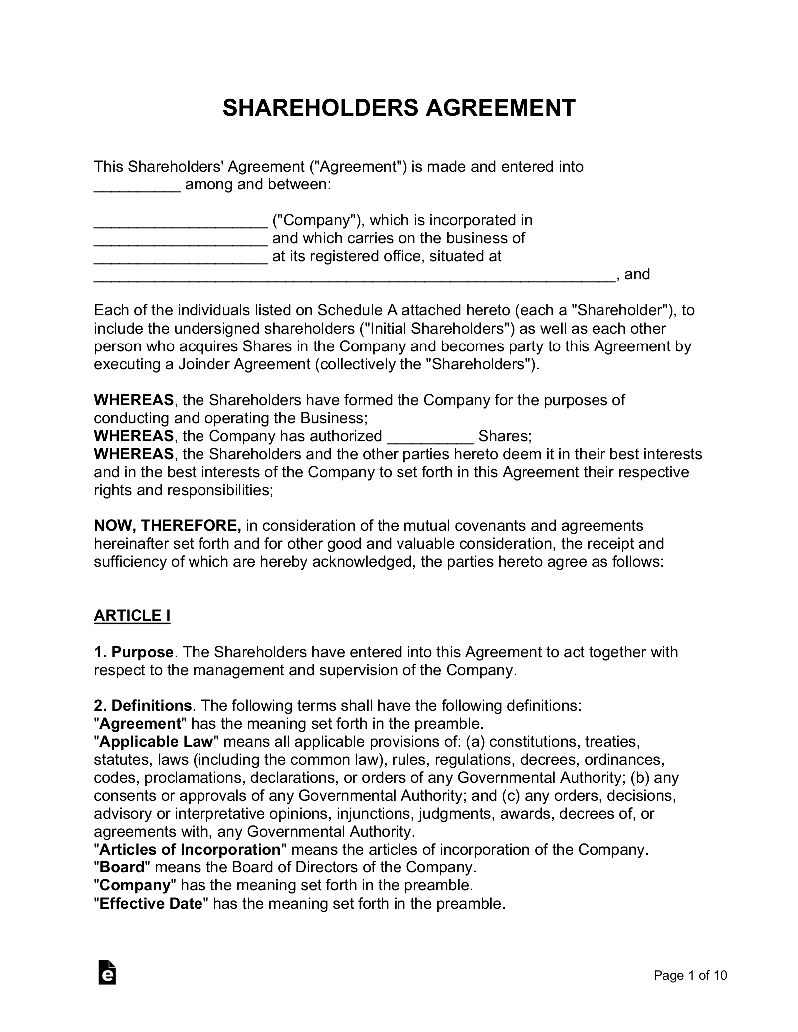 Shareholder Agreement